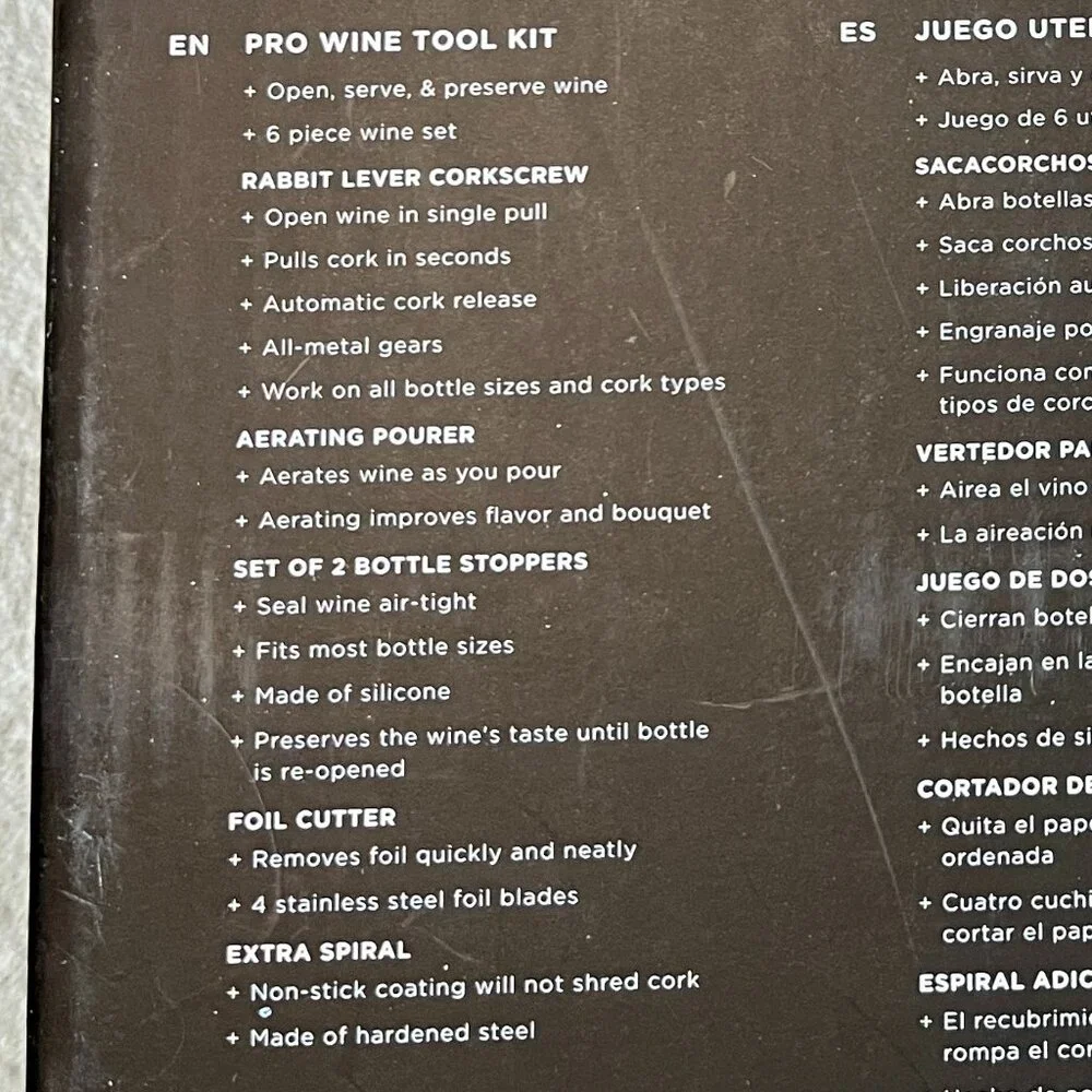 Wine Tool Kit - NIB from William Sonoma‎ (6 pieces)